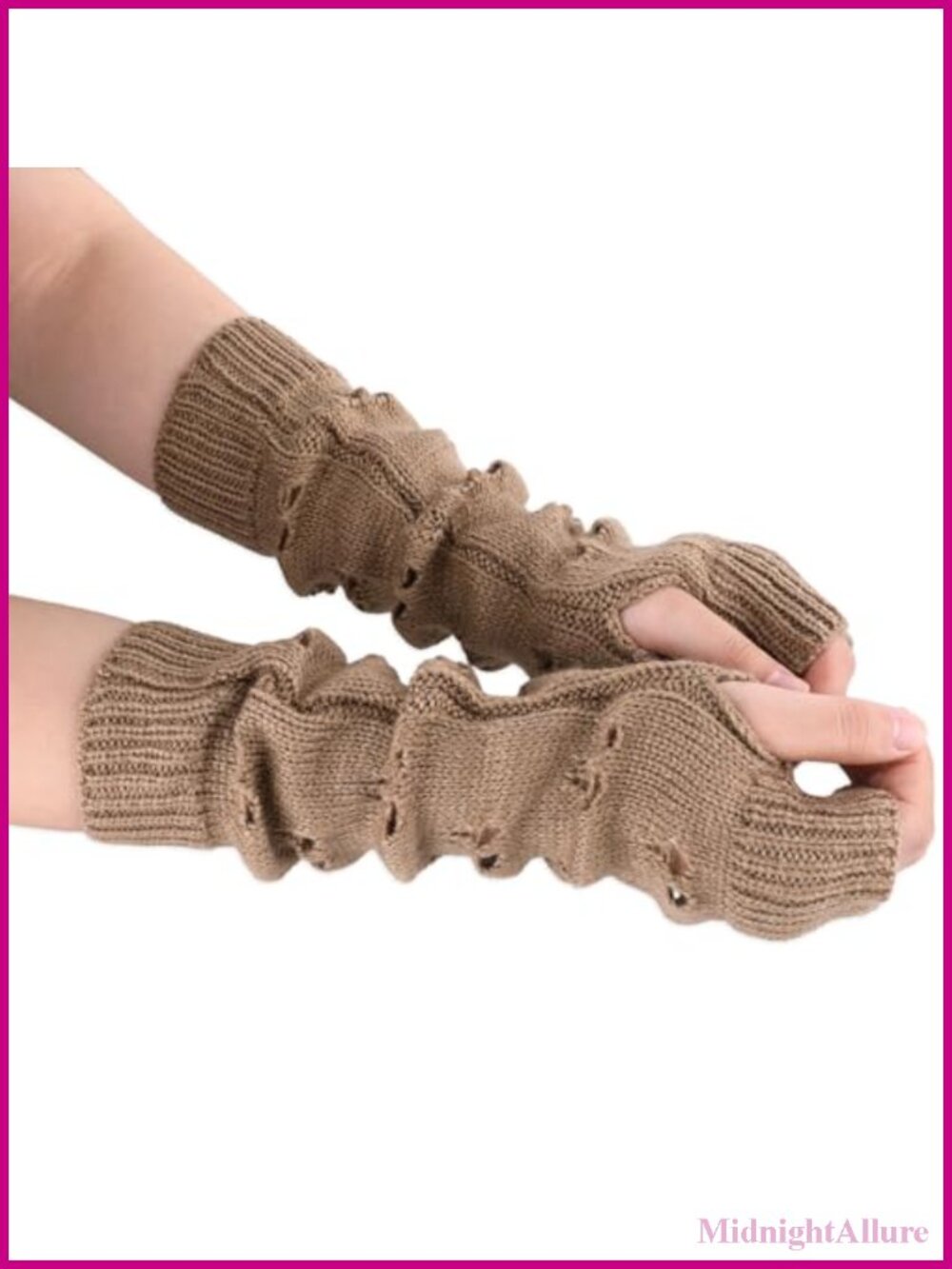 Fingerless Crochet Arm Gloves Grunge Fairy Women's Long Knit Gloves